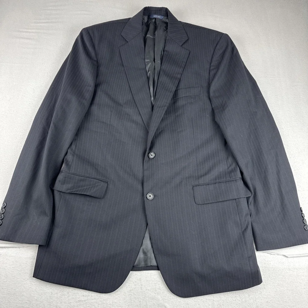 Brooks Brothers Madison Mens Striped Dark Gray Blazer 41L Office Made in Italy